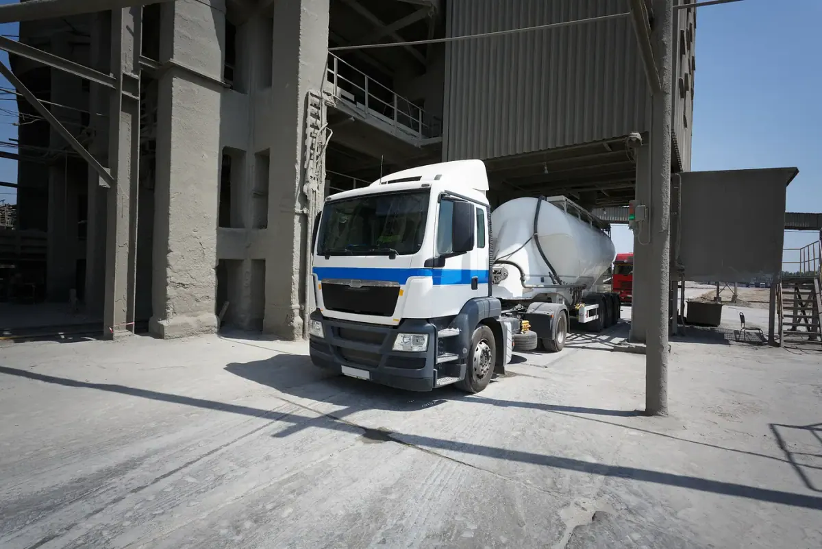 Bulk fuel truck at an industrial plant