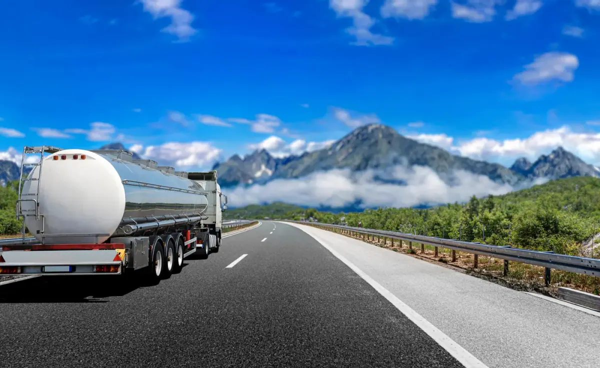 Fuel tanker truck on the highway